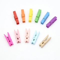 hot sale custom spring mini spray paint colored decorative wooden clothespin