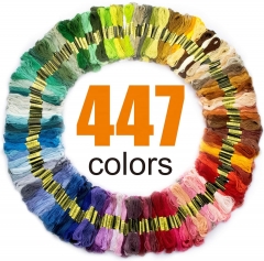 Embroidery floss friendship bracelet string 447 skeins multi-color cross stitch thread with color numbers