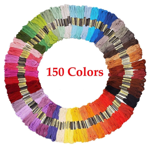 Embroidery floss friendship bracelet string 150 skeins multi-color cross stitch thread with color numbers