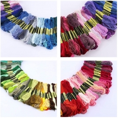 Embroidery floss friendship bracelet string 100 skeins multi-color cross stitch thread with color numbers