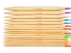 18 Pcs Round Wooden Bamboo Circular Knitting Needles Set With Colorful Plastic Tube Size 1mm - 10mm