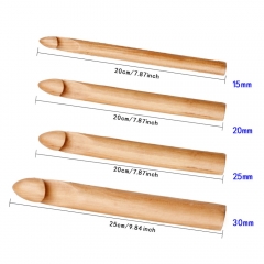 Big Size Hand Tool Wooden Needles Wood Crochet Hook Set