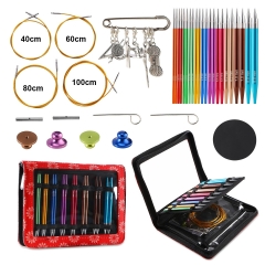 Interchangeable Aluminum Circular Knitting Crochet Needles Set Smooth Knitting Versatile Projects for Needlework