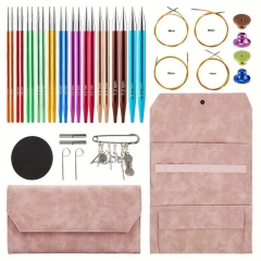 Interchangeable Aluminum Circular Knitting Crochet Needles Set Smooth Knitting Versatile Projects for Needlework