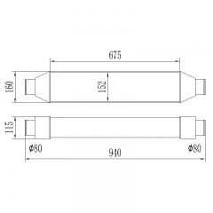 core tube and fine is 675*150*100 intercooler