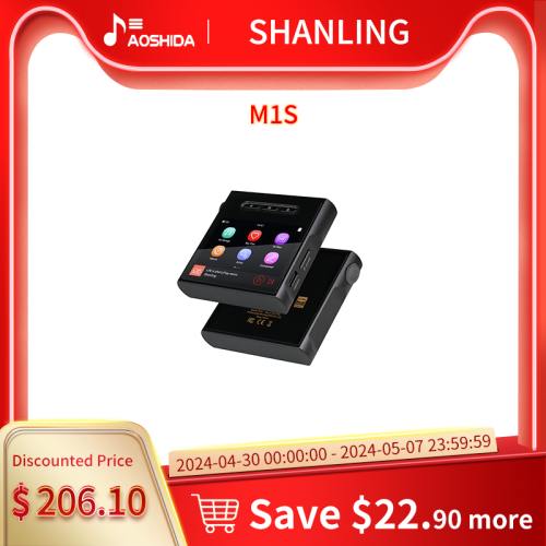 Shanling M1s Portable Hi-Fi Player ES9038Q2M, 768khz DSD512, Supprt MQA