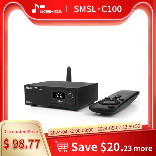 SMSL C100 USB MQA DAC AK4493S XMOS XU316 DSD512 32Bit 768KHZ CK-03 Clock Optical coaxial Bluetooth Decoder With remote control
