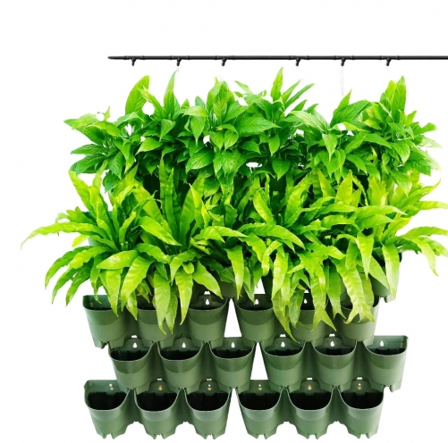 Green Vertical Garden Living Wall Plastic Planter Self Watering Flower Pots with Drip Irrigation System
