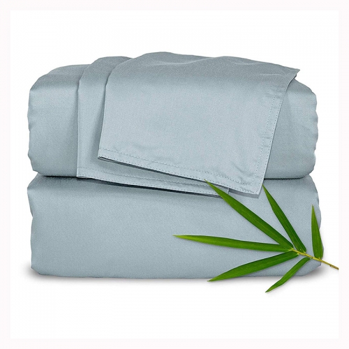 Soft hypoallergenic 100% organic bamboo fiber bed sheet set with deep pocket