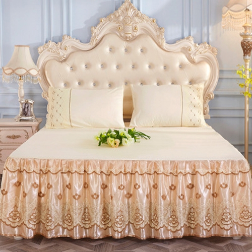 European style lace bed skirt three-piece modal bed skirt solid color bed cover bedding set