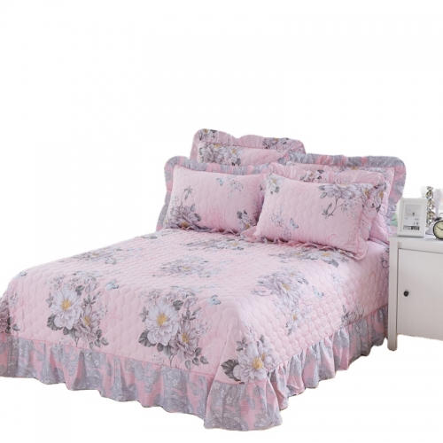 wholesale 100% Cotton home luxury elegant patchwork embroidery queen and king size quilt bedspread set for girl