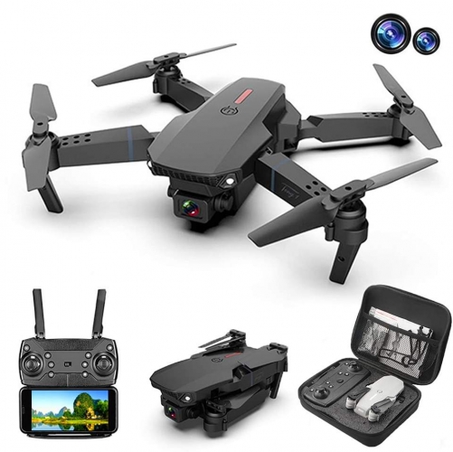 Cheap Beginner Drone 13 Minutes 6 Axis WiFi Flight Controller LED Dual Camera 4K Video VTOL E88 Pro RC Drone
