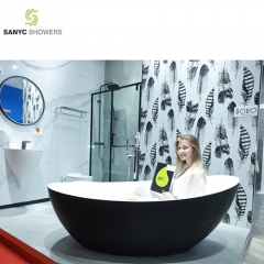 Modern Bathroom Tub Artificial Stone Resin Solid Surface Freestanding Bathtub SC1135