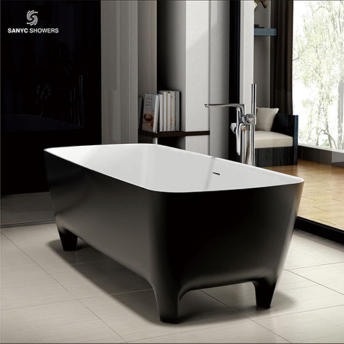 Big size soaking hot tub adult free standing bath tub solid composite artificial stone bathtub SC1139