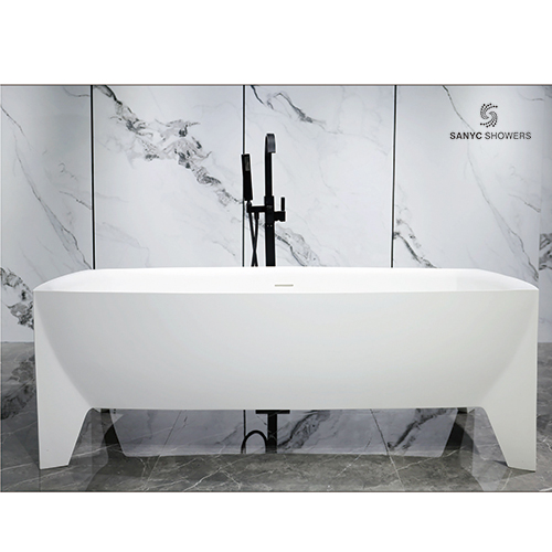 Pure White Bathtub Resin Stone Acrylic Solid Surface Bathroom Freestanding Bathtubs SC1136