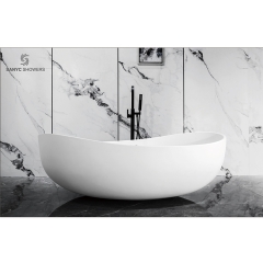 Modern Acrylic Solid Surface Stone Bathtub Free Stand Bathroom Japanese Small Bath Tub SC1123