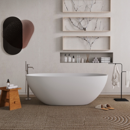 solid surface resin stone freestanding matte Round Oval bath tub Bathtubs