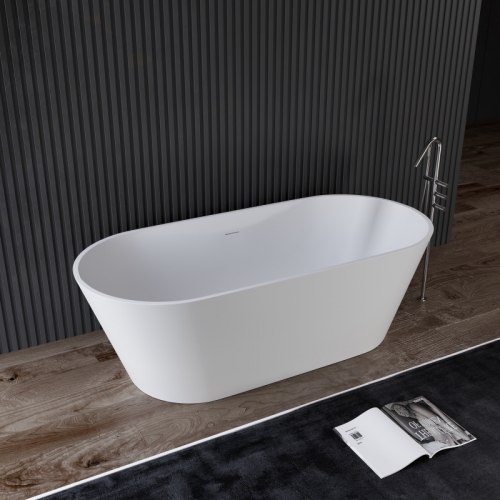 factory direct Hot Sale Solid Surface Bathtub Resin Stone Freestanding Bath Tub for bathroom