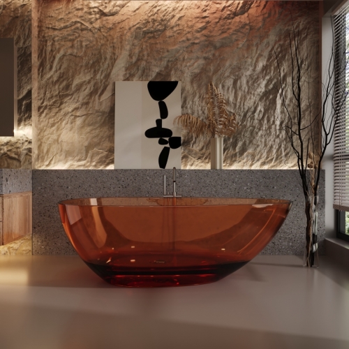 Hotel Bathroom Indoor Bathtubs Modern Design Transparent Artificial Stone Bathtub For Resale