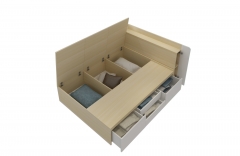 Wooden double Bed With Storage