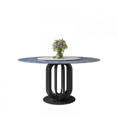 Blue Round Hill Dining Table With Rotating Centre