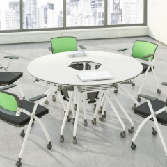 Flip Top Convertible to Workstations Meeting Desks Trapezoidal Training Seminar Tables