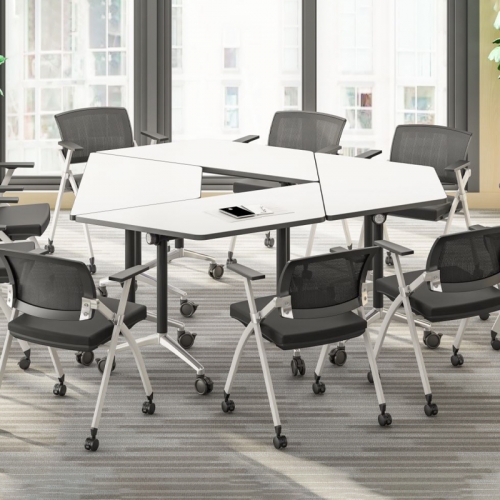 Trapezoidal Hexagonal Shape Conference Meeting Room Seminar Table