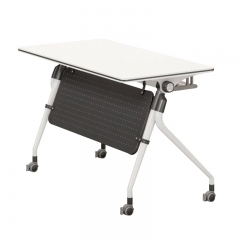 Rectangular Fliptop Modular Portability Training Tables Desks With Lockable Castors
