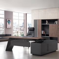High End Lacquer MDF L Shaped Office Furniture Desk with Hutch