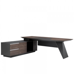 High End Lacquer MDF L Shaped Office Furniture Desk with Hutch