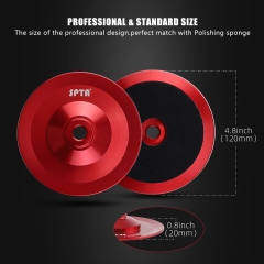 SPTA 5 Inch(130mm) Red Premium Aluminum Car Detailing Backing Plate Buffing Grinding Wheel