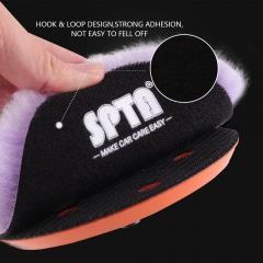 SPTA 100% Long Hair Purple Wool Polishing Pad RO/DA Buffing Pads for Car Detailing