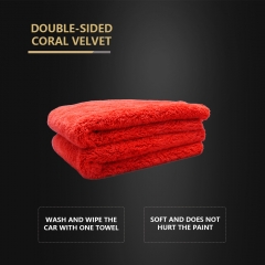 SPTA 600 GSM Edgeless Double Side Coral Velvet Towel for Car Interior Cleaning