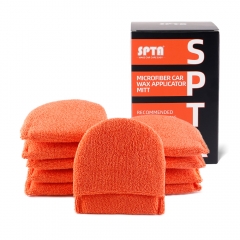 SPTA 10pcs Soft Microfiber Car Wax Applicator Mitts Wax Foam Applicator Pad For Apply and Remove Wax Car Cleaning Pad