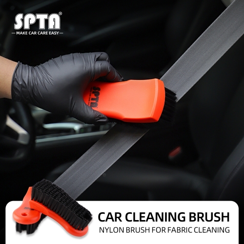 SPTA Car Cleaning Brush Fabric Brush Nylons Handle Auto Upholstery Cleaning Brush