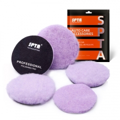 SPTA 100% Long Hair Purple Wool Polishing Pad RO/DA Buffing Pads for Car Detailing