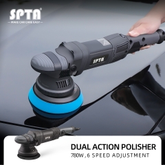 SPTA 5inch 780W Dual Action Polisher Orbit 15mm Car Polishing Machine Random Orbital Polisher Home DIY with Waxing Polishing Pads Set