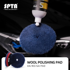 SPTA 100% Long Hair Blue Wool Pads RO/DA Polisher Buffing Pads for Car Detailing