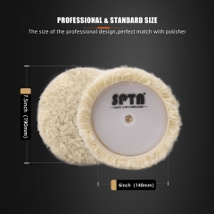 SPTA Single Side Wool Pads Rotary Polisher Use Wool Buffing Pads for Car Detailing