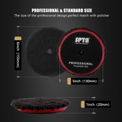 SPTA Black Fast Finishing Microfiber Polishing Pad Polishing Disc Kits For DA/RO Car Polisher