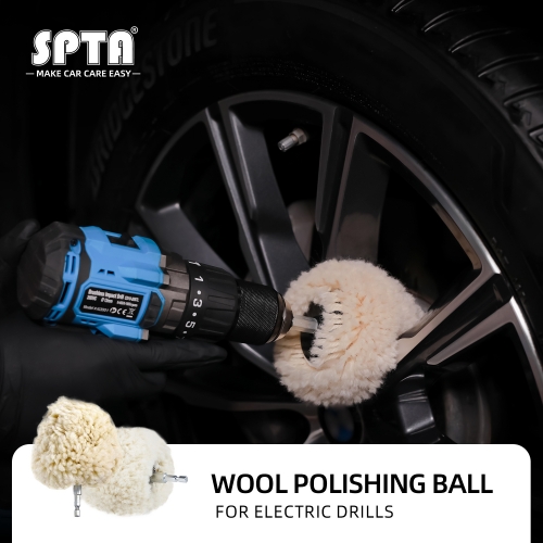 SPTA 4" Genuine Wool Buffing Ball Polishing Ball Drill Polishing Pad