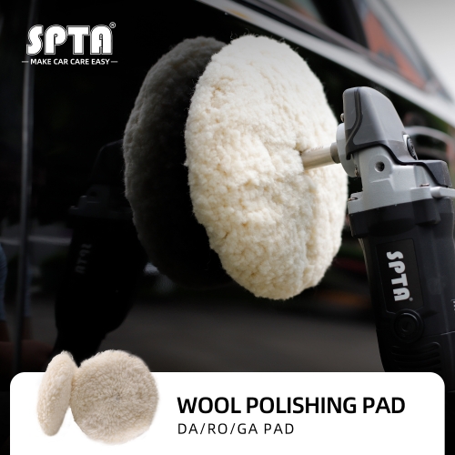 SPTA 8" High Quality Double Side 4-PLY Knitting Yarn Wool Pad Buffing/Polishing Pad for Auto Detailing