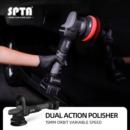 SPTA New Arrival 5" 18V Cordless Dual Action Car Polisher Chargeable Lithium Battery Polisher for Auto Detail and Polish