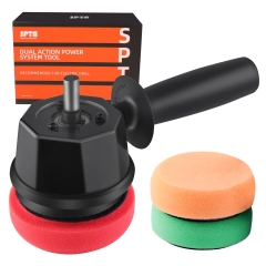 SPTA Dual Action Power System Tool, Forced DA Polisher Adapter Detailing Tool with 3Pcs Polishing Pads for Cordless Drill