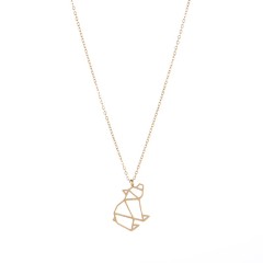 Origami bear necklace geometric animal pendant jewelry