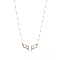 Gold plated stainless steel Multi squares necklace