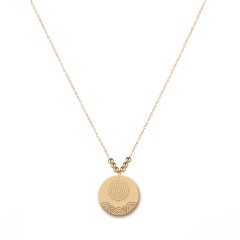 Wander travel vacation medallion with ball bead necklace