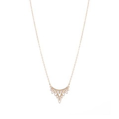 Feather clusters necklace in 14k IP gold plating steel