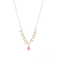 Redstone drop with multi tiny bar chain necklace