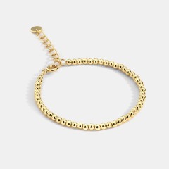 Minimalism beaded bracelet in 14k yellow gold plated brass